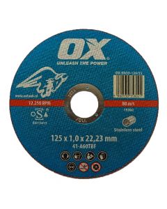 OX Doorslijpschijf Inox 1mm 125/22,23mm