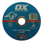 OX Doorslijpschijf Inox 1mm 125/22,23mm